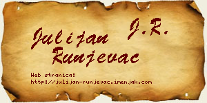 Julijan Runjevac vizit kartica